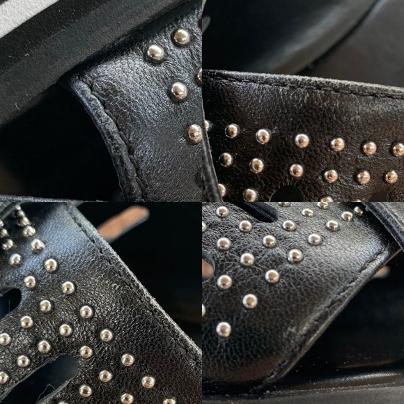 Charles David Sneaky Leather Studded Slide Sandal - Picture 9 of 11